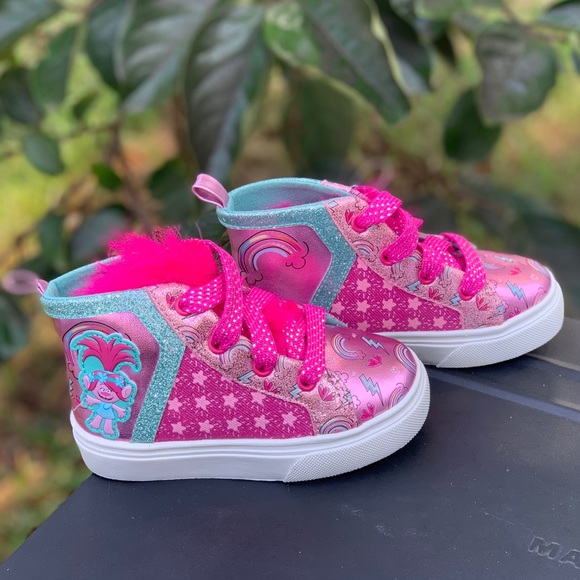 Toddler Girls Trolls Casual Hi Top Shoe New - Picture 4 of 6